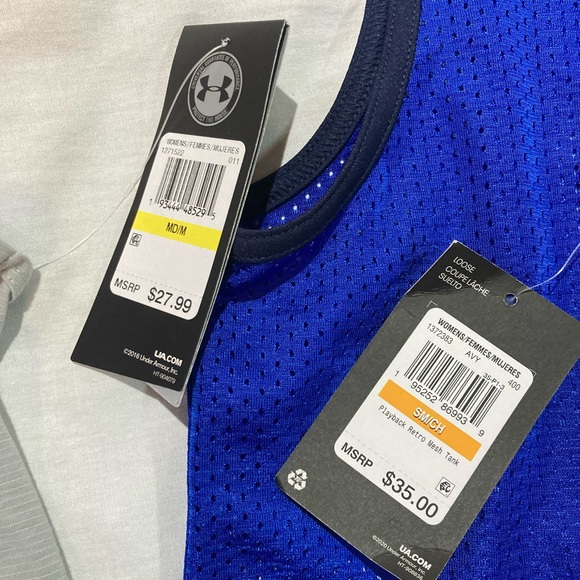 Lot of 2 Women’s Under Armour Run and playback retro tank tops! Size S/M, NWT! - Picture 7 of 7